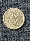 1853 Seated Liberty  Dime with Arrows--Nice AU Coin--Likely Cleaned