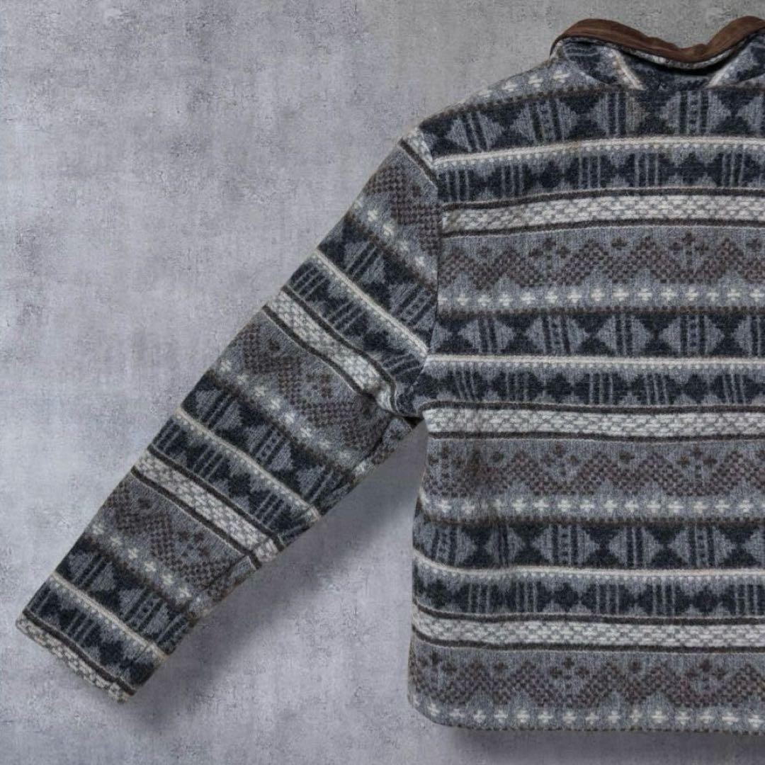 L.L.Bean Wool Native Pattern Jacket 80s Geometric… - image 14