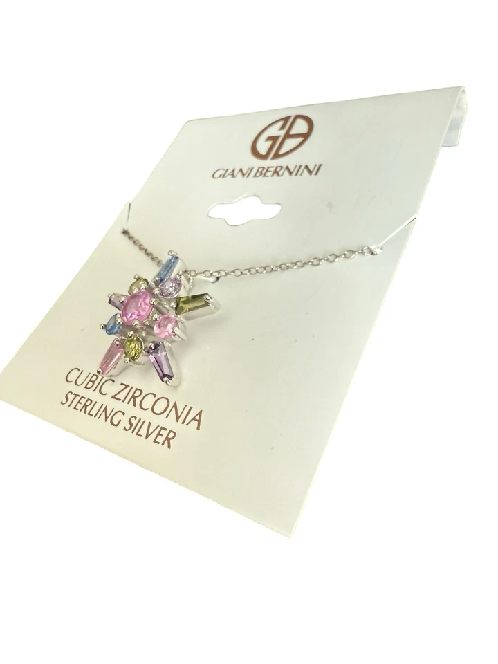 Collar Giani Bernini Circonita Cúbica Plata de Ley Colorido en Forma de Estrella - Nuevo con Etiquetas Foto 2 de 3