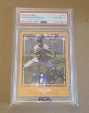Jose Lind & Ryne Sandberg Auto Signed Dual Baseball PSA Graded Trading Card