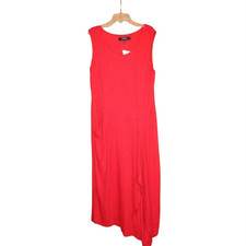 NWT Nine West Sz 12 Red Asymmetric Sleveless Stretch Long Women’s Maxi Dress