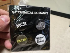 My Chemical Romance Pin Button Set of 4 MCR DECAY Rare!
