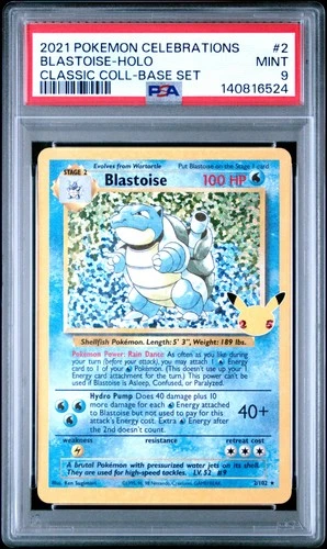 2021 POKEMON CELEBRATIONS CLASSIC COLLECTION #2 BLASTOISE-HOLO PSA 9