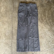 VINTAGE 70  s Dark Grey Wool Trousers Pants Woolmark Jaymar Twill Frisco Wide