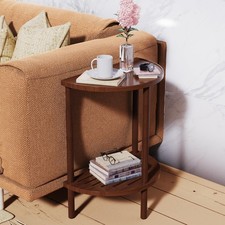 End Table, Half Moon Side Tables, Living Room Half Round 2 Tier Tables, Night...