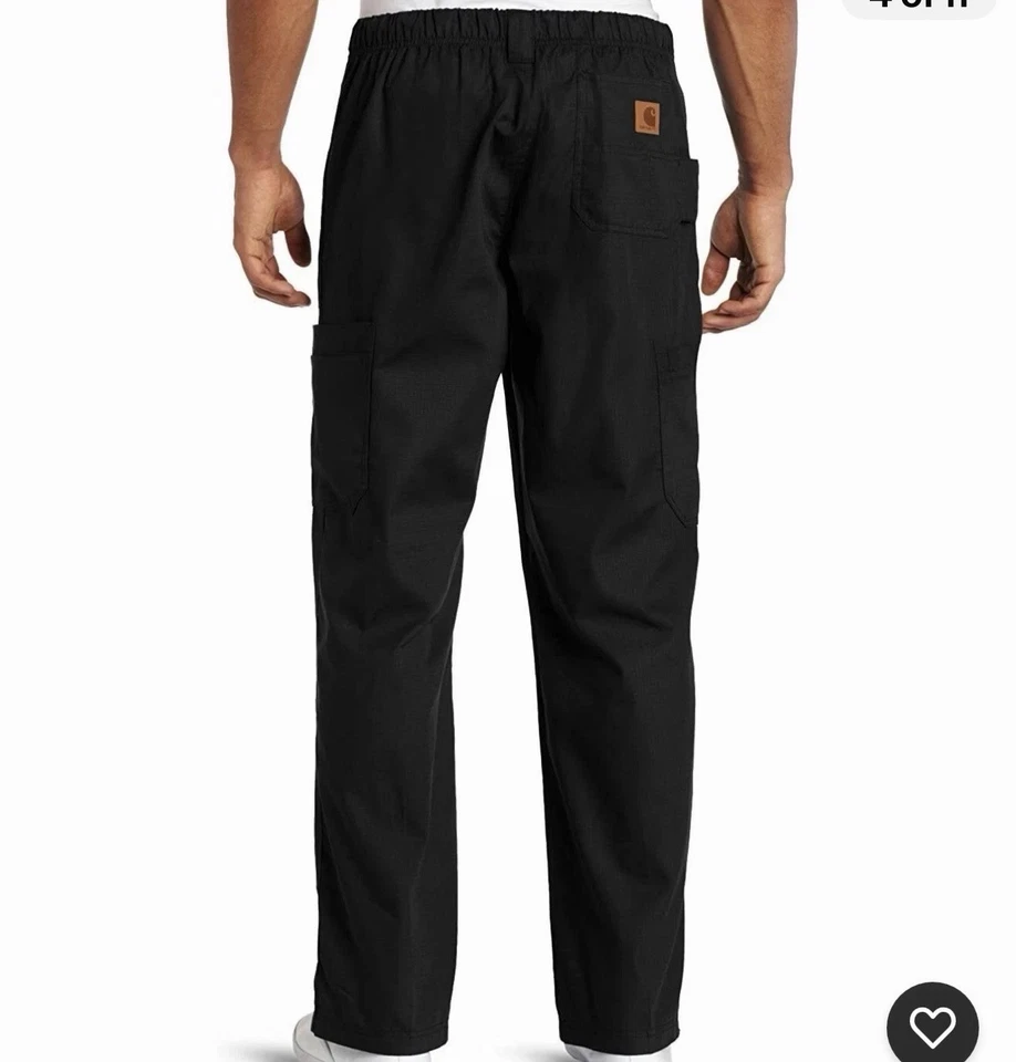 ¡NUEVO CON ETIQUETAS! Pantalones Médicos Carhartt Ripstop Multi-Cargo Negros C54108 Para Hombre Talla Mediana Alta Foto 2 de 4