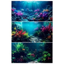 3 Pack Aquarium Background 30x18 inches Polyester Aquarium Background Cloth Fi