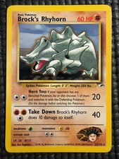 Pokemon Card Brock's Rhyhorn Gym Heroes 22/132 Non Holo  LP on eBay