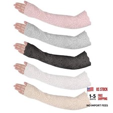 5 Pairs Women Lace Arm Sleeves, Breathable Lace Arm Sleeves for Women Long