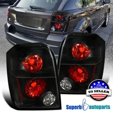 Fits 2007-2012 Dodge Caliber Replacement Tail Lights Brake Lamps Black