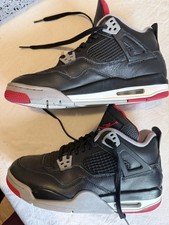 Nike Air Jordan 4 Retro Bred 2019 Black Cement Red Size 7Y GS With Box