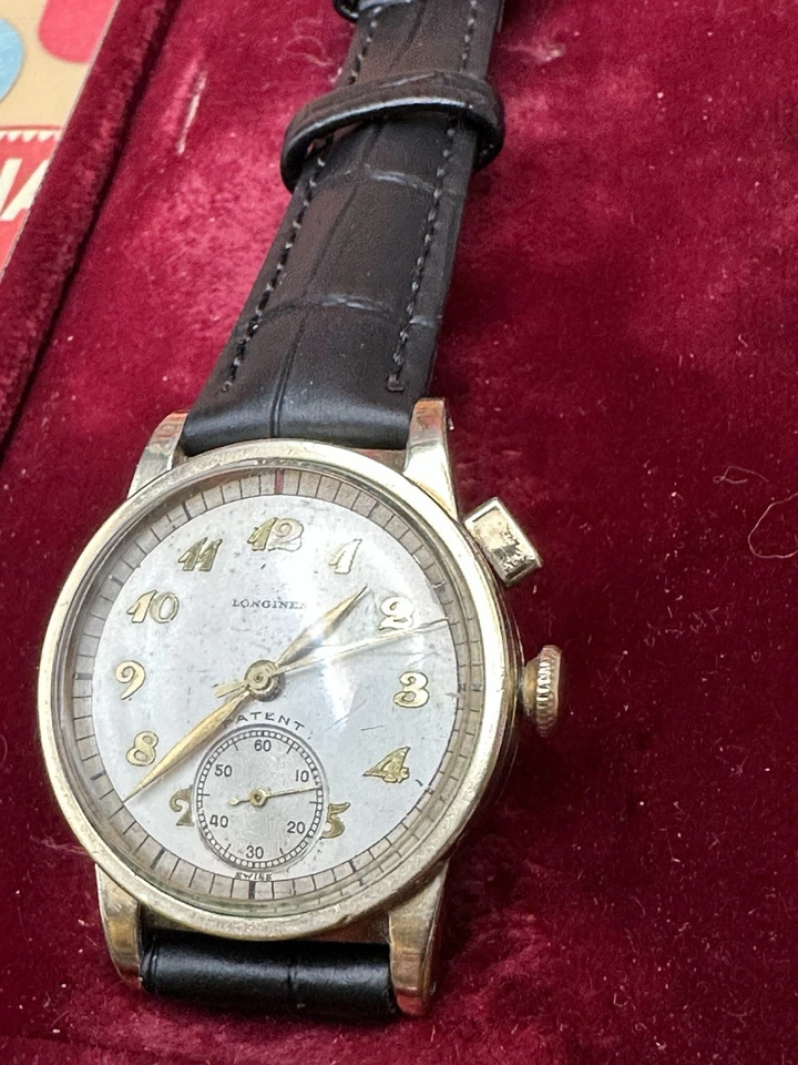 Cronógrafo Longines Flyback de un solo botón relleno de oro 10k Foto 3 de 4