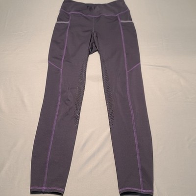 Riding Sport Dover Saddlery Equestrian Tights Women S Gray Purple Full Seat Grip