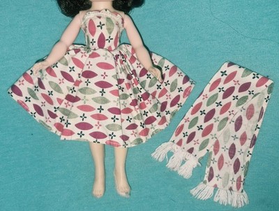 Vintage Factory Made  Fashion Doll Dress W/ Shawl  Little Miss Revlon Coty Girl 