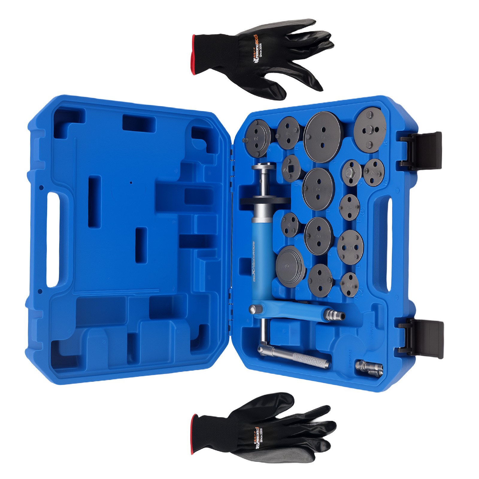 16-Piece Pneumatic Brake Caliper Wind Back Tool Set Piston Compressor Tool