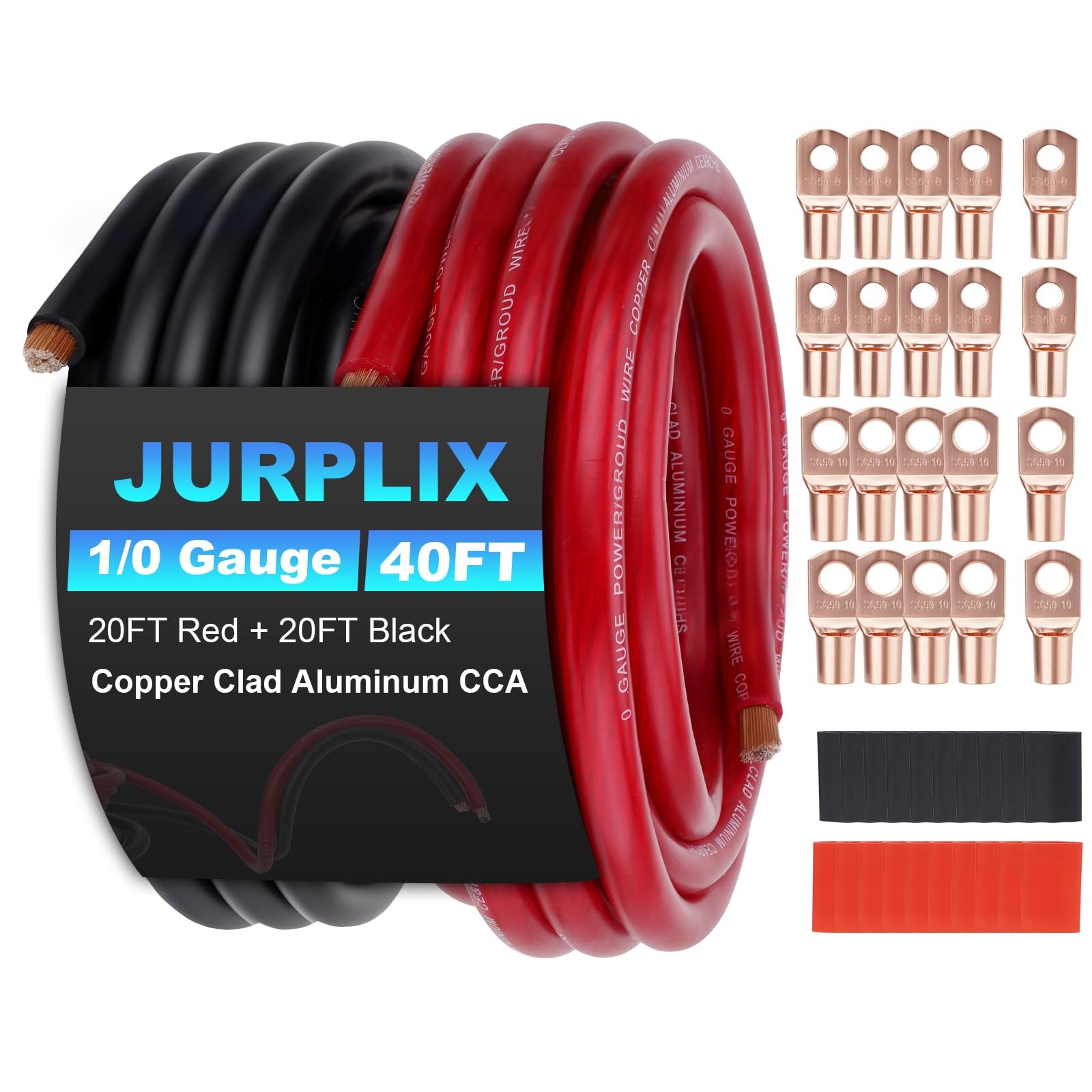 40FT 1/0 Gauge Wire 1/0 AWG Battery Cable Copper Aluminum Fo