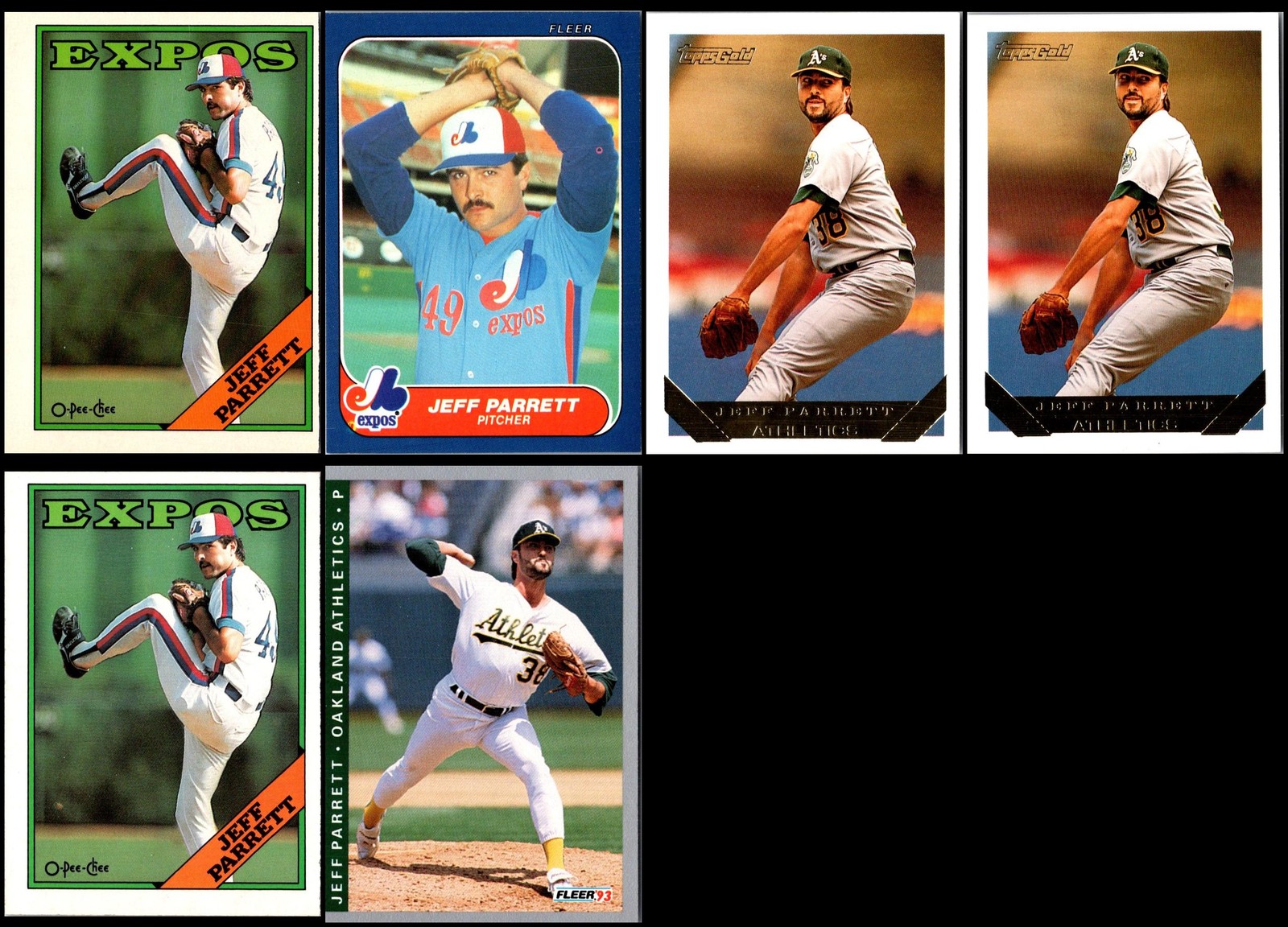 Jeff Parrett (6) Card Lot -