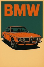 Vintage style Repro BMW  Car Print Poster