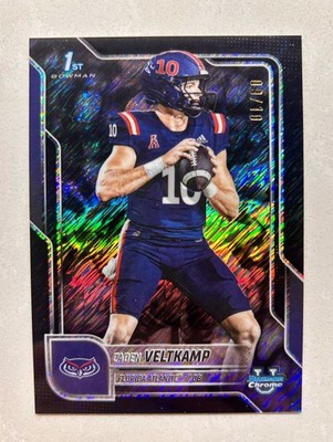 2025 Bowman Chrome #41 Caden Veltkamp 1st Black Shimmer Refractor RC 9/10 FAU  