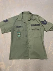 Vtg Us Air Force Military Vietnam Sateen Shirt Short Sleeve Patch Sz Medium?