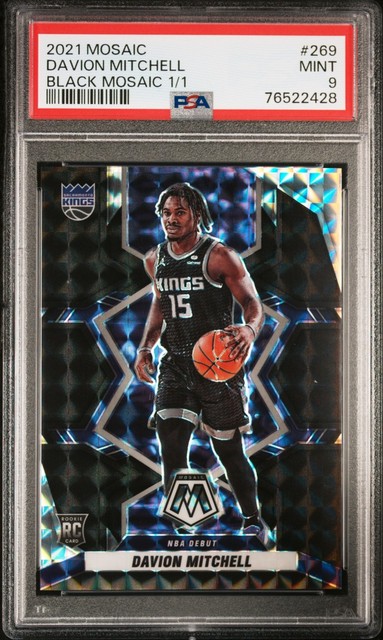 2021 Panini Mosaic Davion Mitchell Black Mosaic 1/1 PSA 9 Mint Rookie RC
