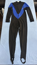 4 Seasons Scuba Men's XL Full Body Wetsuit Black/Blue with Foot Stirrups 0314