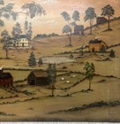 Vintage GLADYS DESMOND New England Farm Landscape FOLK ART Bread Board Painting — photo 6
