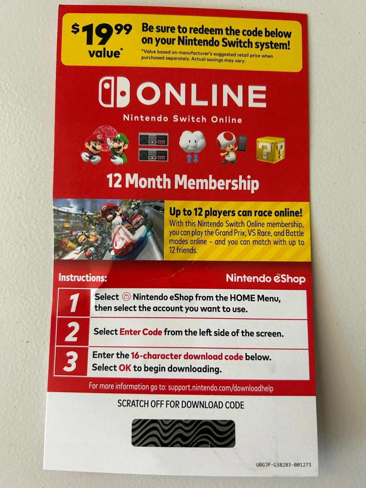 Nintendo Switch Online 12 Month Membership / digital code / email delivery USA