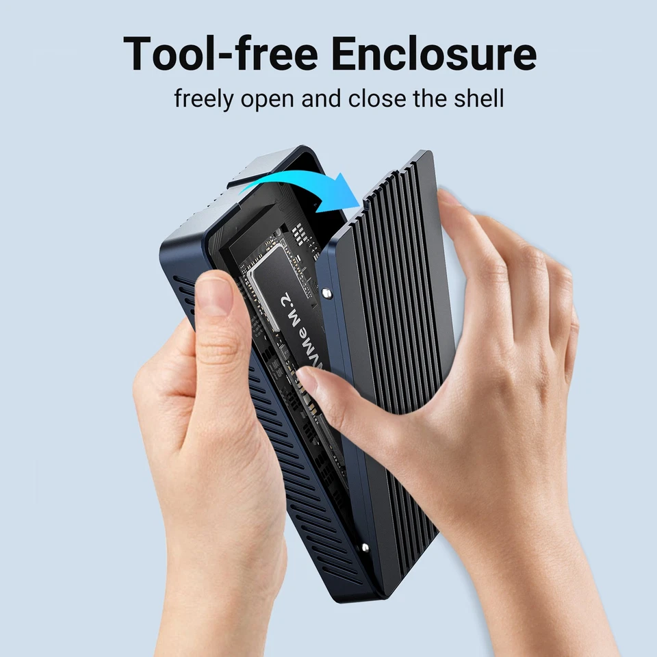 Acasis 40Gbps Thunderbolt 4 M.2 NVMe SSD Enclosure Tool-Free & TB3 Compatible - Image 4 of 4