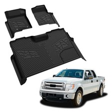 Floor Mats For Ford F-150 2011-2014 Supercrew Cab All Weather 1st 2nd Row Mats Floor Mats For Ford F-150 2011-2014 Supercrew Cab All Weather 1st 2nd Row Mats