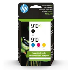HP Original 910 Cyan, Magenta, Yellow / 910XL Black Ink Cartridges 4-Pack 