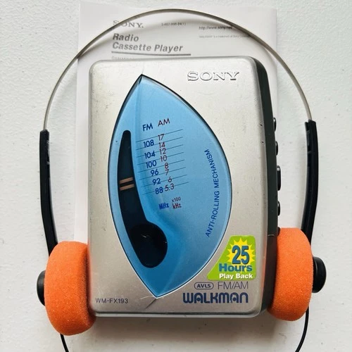 SONY Walkman WM-FX193 Cassette Player & AM/FM Radio- New Drive Belts- Serviced
