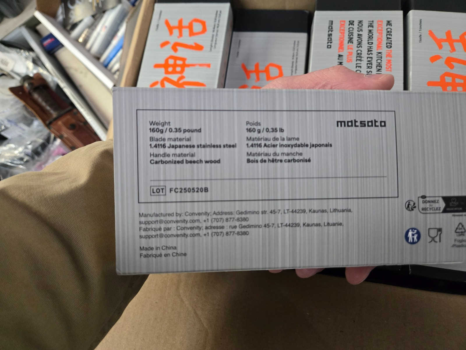 CASE OF 28 Huusk by Matsato Kitchen Knife  – Extremely Sharp Blade Beech Wood