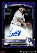2025 Bowman Chrome Draft Mega Box Purple Refractor Zach Root Rookie AUTO 188/199