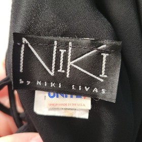 VTG Niki by Niki Livas Black Loop Strap Back Maxi Dress Size 12 90s y2k USA made