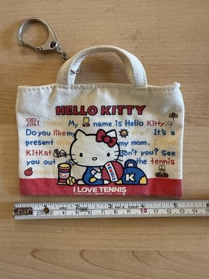 Hello Kitty Mini Bag Charm for Purse   2003 Vintage Sanrio Keychain Accessory