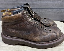 NO LACES Dr Martens Doc Marten Grizzly Brown Leather Ankle Boot EU 7 US 8 8287