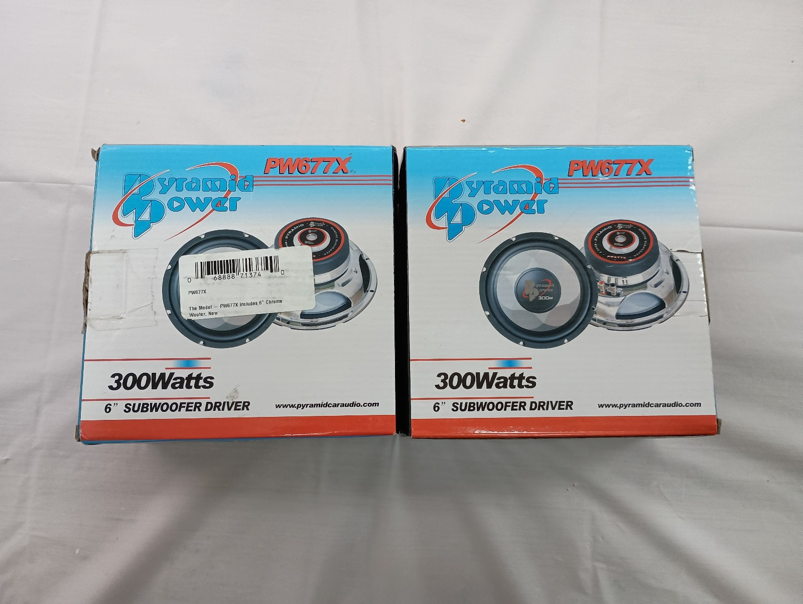 PAIR Pyramid Power  PW677X 6" Subwoofer Driver Speaker 300W,
