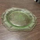 Vintage Anchor Hocking 1930's Princess Green 10" Uranium Depression Glass Plate