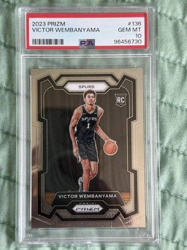 Victor Wembanyama 2023 Prizm #136 PSA 10 GEM MINT Rookie Card Rookie Spurs NBA