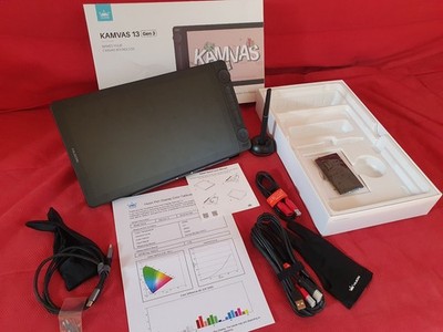 Zeichentablet (Pen Display) Huion Kamvas 13 Gen 3 mit Ständer und extra Zubehör