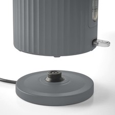 Grey Ribbed Fast Boil Kettle 1.7L 3000W Energy Smart Cordless Jug Kitchen UK