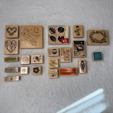 24 Rubber Stamps For Crafting. Pre Owned Excellent. Hearts,Floral,Autumn,Winter