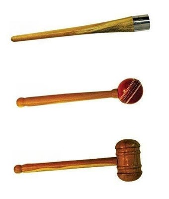 Combo Cricketschläger Holzhammer Set Leder Ball Hammer doppelseitig Holzklopfen