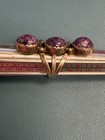 Navajo-style sterling silver ring 3 purple charoit cabochons SZ 8 9.9G — photo 8