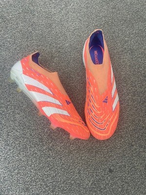 Adidas Predator 25 Laceless Elite FG - Coral Blaze - UK 8 - mit Stiefeltasche