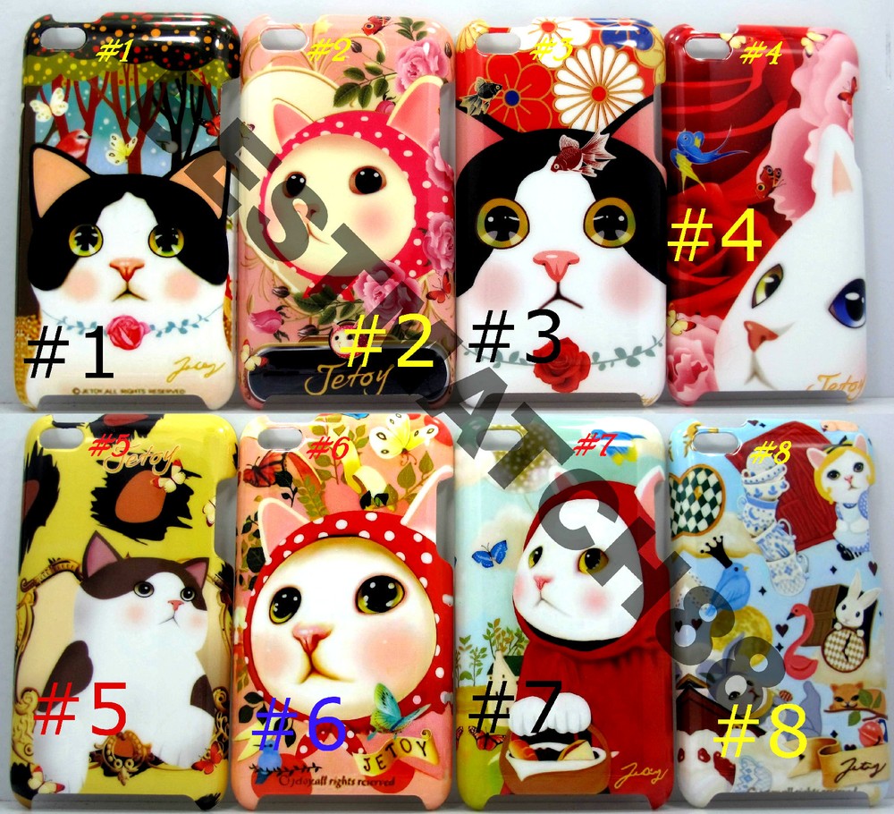 fit iPod touch 4th  itouch kitten cat kitty face hard case flower butterfly//
