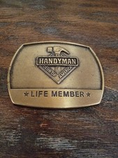 Handyman Club of America Life Member Vintage 1996 Brass Tone Belt Buckle
