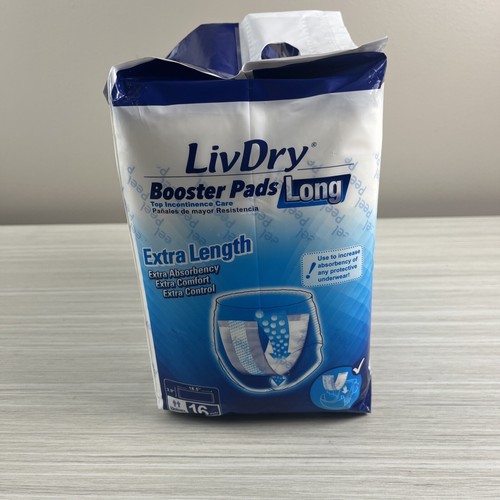 Almohadillas de refuerzo para incontinencia LivDry uso prolongado con pañales para adultos mujeres hombres 16ct - Imagen 4 de 6