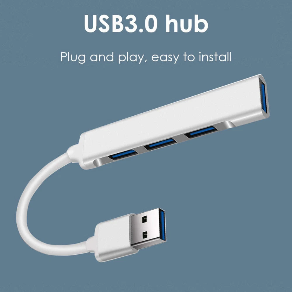 USB 3.0 Multi-port 4 Ports USB Hub Connector Adapter for Computer Keyboard Mouse
